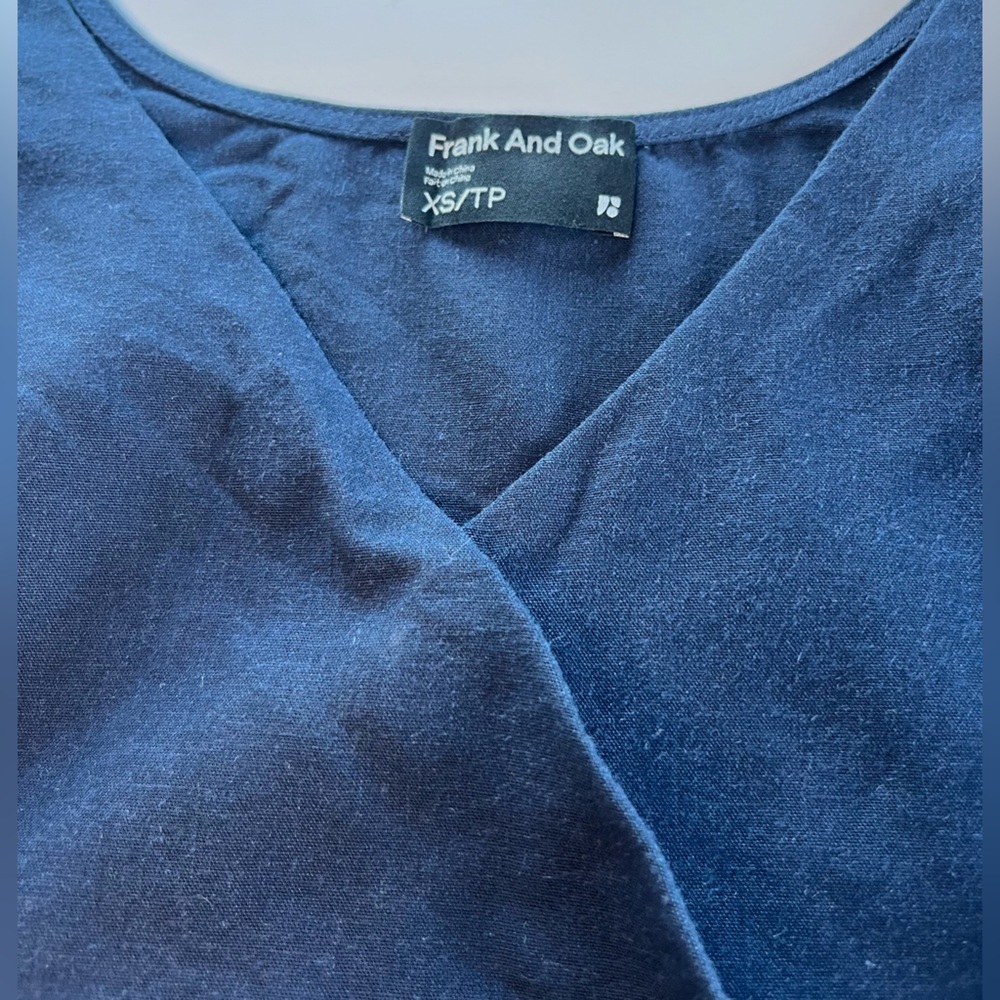 Frank and Oak Navy Wrap Crop Top - Picture 4 of 13